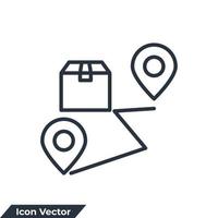 parcel tracking icon logo vector illustration. Track order symbol template for graphic and web design collection