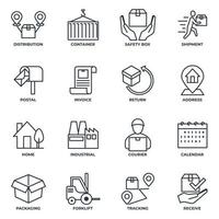 Set of Delivery shipping icon logo vector illustration. logistics pack symbol template for graphic and web design collection