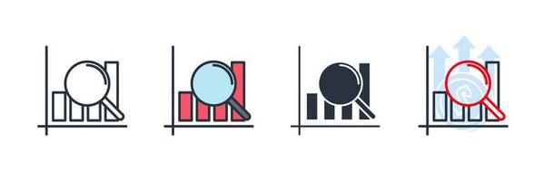 analytics icon logo vector illustration. research analyze business symbol template for graphic and web design collection