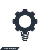 gear bulb icon logo vector illustration. knowledge innovation symbol template for graphic and web design collection