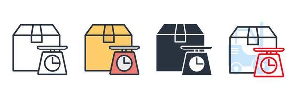 weighing icon logo vector illustration. weighing cargo packages symbol template for graphic and web design collection