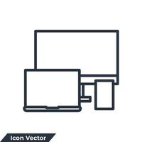 Ilustración de vector de logotipo de icono de respuesta. plantilla de símbolo de dispositivos y electrónica para la colección de diseño gráfico y web