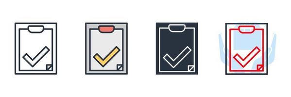 check list icon logo vector illustration. clipboard symbol template for graphic and web design collection