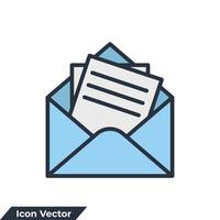 Ilustración de vector de logotipo de icono de correo electrónico. plantilla de símbolo de servicios de correo de sobre para la colección de diseño gráfico y web