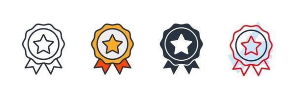 Premium quality. Achievement badge icon logo vector illustration. Certificate symbol template for graphic and web design collection