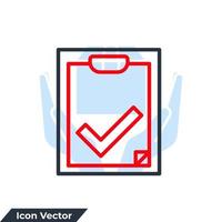 Ilustración de vector de logotipo de icono de lista de verificación. plantilla de símbolo de portapapeles para colección de diseño gráfico y web