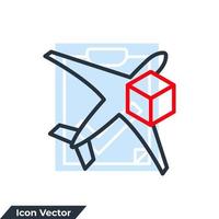 air freight icon logo vector illustration. international delivery service symbol template for graphic and web design collection