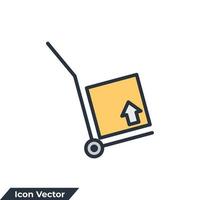 hand trolley icon logo vector illustration. Packages delivery trolley symbol template for graphic and web design collection