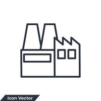 Ilustración de vector de logotipo de icono industrial. plantilla de símbolo de fábrica de construcción para la colección de diseño gráfico y web