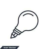 Creative icon logo vector illustration. light bulb and pencil symbol template for graphic and web design collection