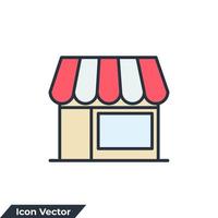 tienda icono logo vector ilustración. plantilla de símbolo de mercado para la colección de diseño gráfico y web