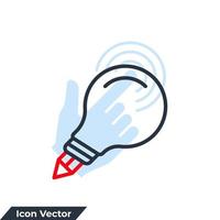 Creative icon logo vector illustration. light bulb and pencil symbol template for graphic and web design collection