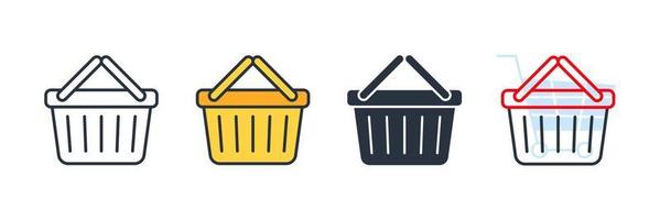 basket icon logo vector illustration. Shopping basket symbol template for graphic and web design collection