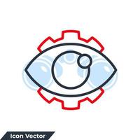 ilustración de vector de logotipo de icono de visión. plantilla de símbolo de engranaje ocular para la colección de diseño gráfico y web