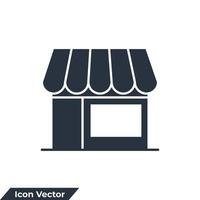 tienda icono logo vector ilustración. plantilla de símbolo de mercado para la colección de diseño gráfico y web