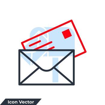 Email envelope icon logo vector illustration. Message symbol template for graphic and web design collection