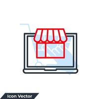 online shop icon logo vector illustration. Online shopping symbol template for graphic and web design collection