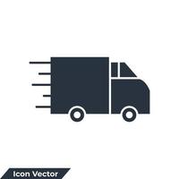 Ilustración de vector de logotipo de icono de camión de entrega. plantilla de símbolo de camión de entrega de envío rápido para la colección de diseño gráfico y web