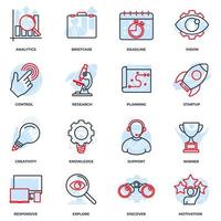 Set of Startup project icon logo vector illustration. development pack symbol template for graphic and web design collection