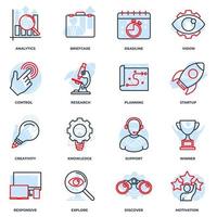 Set of Startup project icon logo vector illustration. development pack symbol template for graphic and web design collection