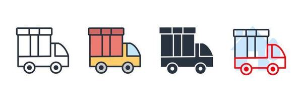 Fast delivery truck icon logo vector illustration. Fast shipping symbol template for graphic and web design collection