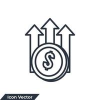 Ilustración de vector de logotipo de icono de beneficio. plantilla de símbolo de crecimiento de ingresos para la colección de diseño gráfico y web