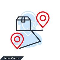 parcel tracking icon logo vector illustration. Track order symbol template for graphic and web design collection