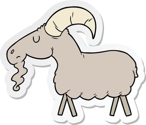 sticker of a cartoon goat