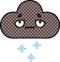 nube de nieve de tormenta de dibujos animados de estilo cómic vector