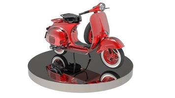 scooter 3d render con podio foto