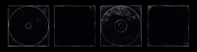 set of old paper texture in square frame for cover art. grungy frame in black background. can be used to replicate the aged look for your creative design. old paper edge elements for overlays photo