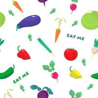 Vector seamless pattern. Vegetarian pattern on white background.