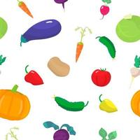 Vector seamless pattern. Vegetarian pattern on white background.