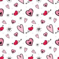 seamless heart doodle pattern vector photo