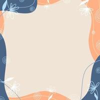 Abstract illustrations design hand drown pattern on square background, cute pastel doodle wallpaper photo