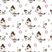 cute of bird seamless pattern vector photo