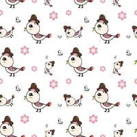 cute of bird seamless pattern vector photo