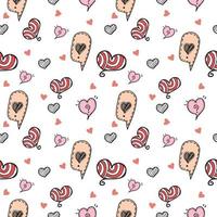 seamless heart doodle pattern vector photo