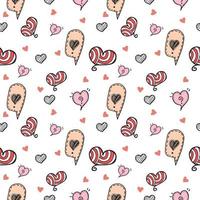 seamless heart doodle pattern vector photo