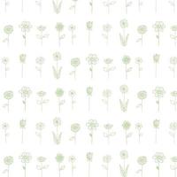 Flower and leave doodle pattern seamless background photo