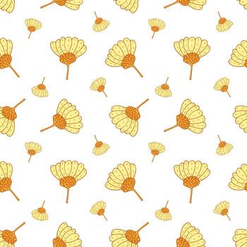 Flower doodle pattern seamless background photo