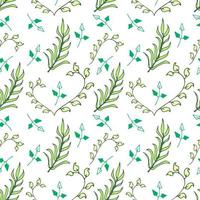 Flower and leave doodle pattern seamless background photo