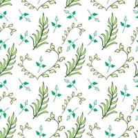 Flower and leave doodle pattern seamless background photo