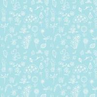 Flower and leave doodle pattern seamless background photo