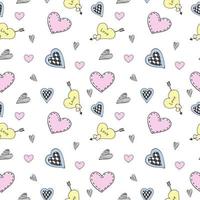 seamless heart doodle pattern vector photo