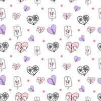 seamless heart doodle pattern vector photo