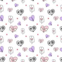 seamless heart doodle pattern vector photo