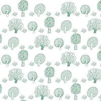 Vector illustration of doodle Trees vector pattern background photo