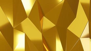 Gold crystal  abstract mosaic background. Geometric illustration in Origami style with gradient. Brand new design. 3d rendering. photo