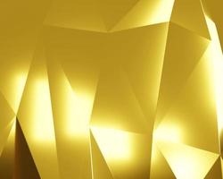 Gold crystal  abstract mosaic background. Geometric illustration in Origami style with gradient. Brand new design. 3d rendering. photo